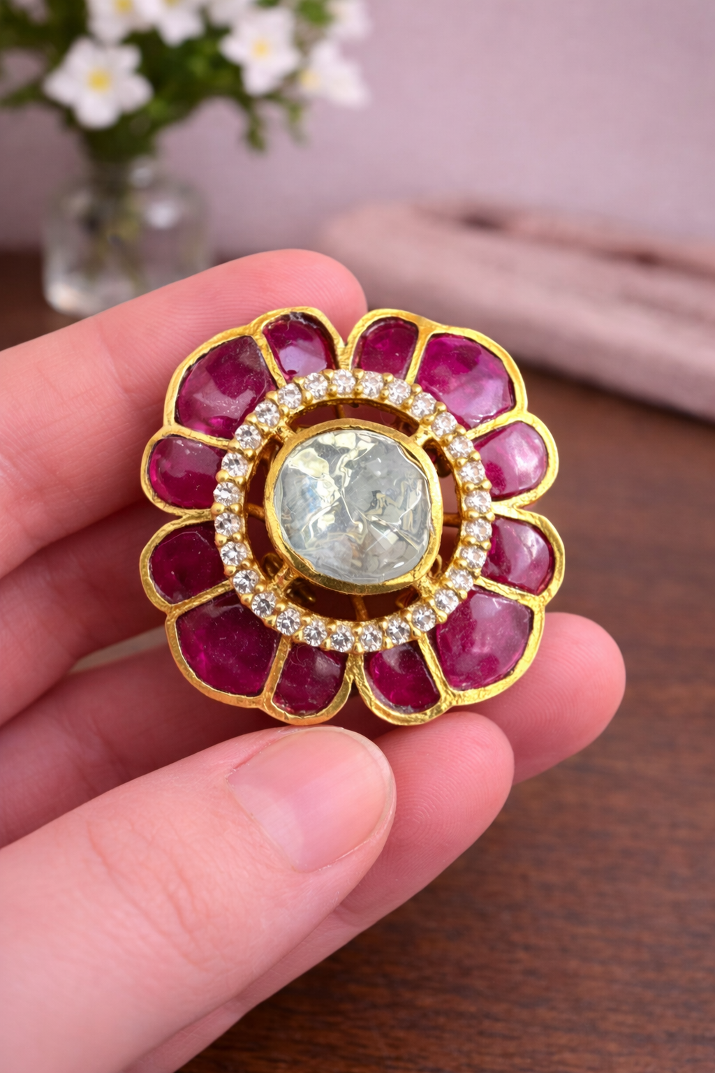 Emerald Blossom Royale Bandhgala Button