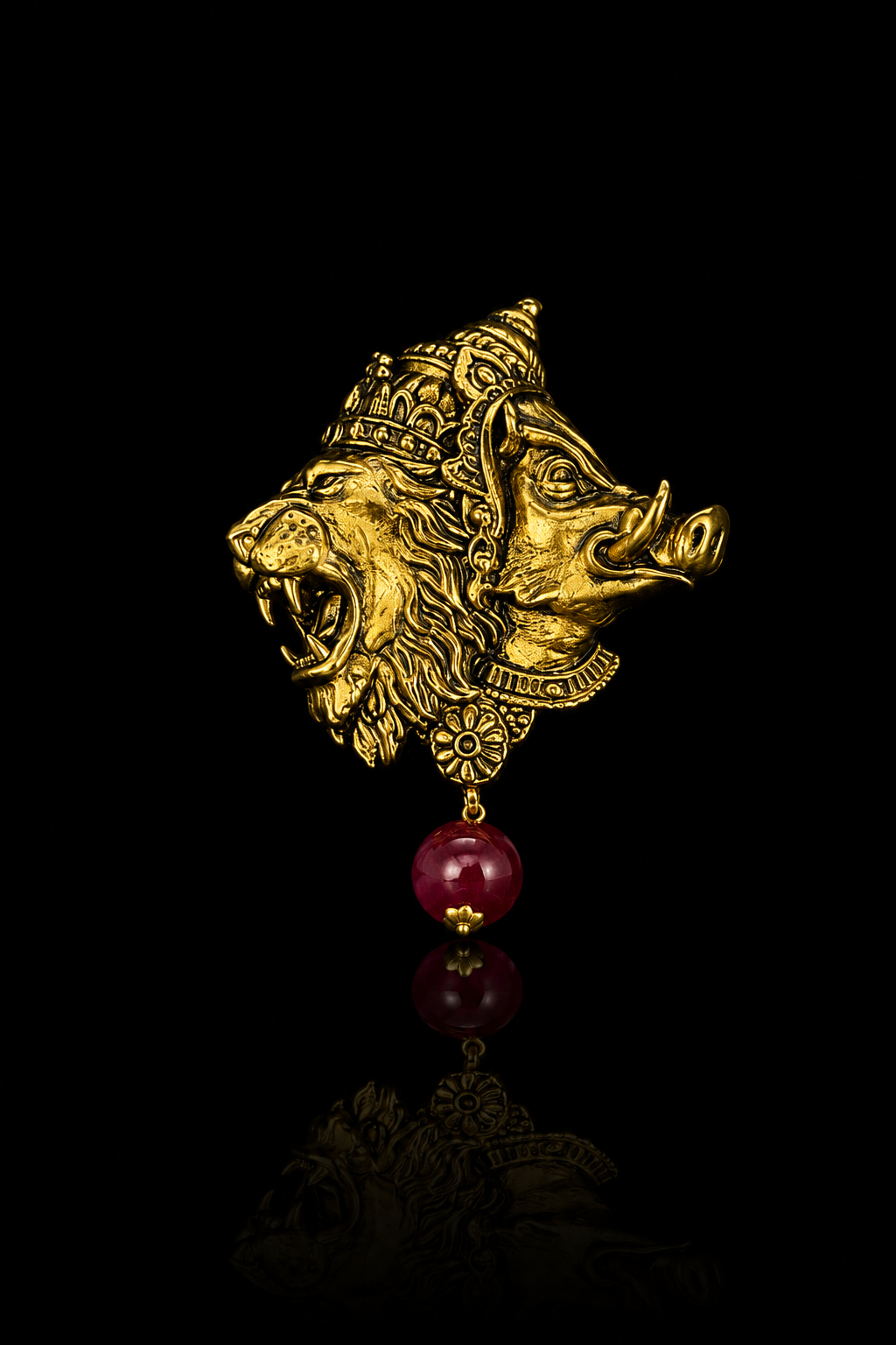 Narasimha Varaha Heritage Brass Brooch