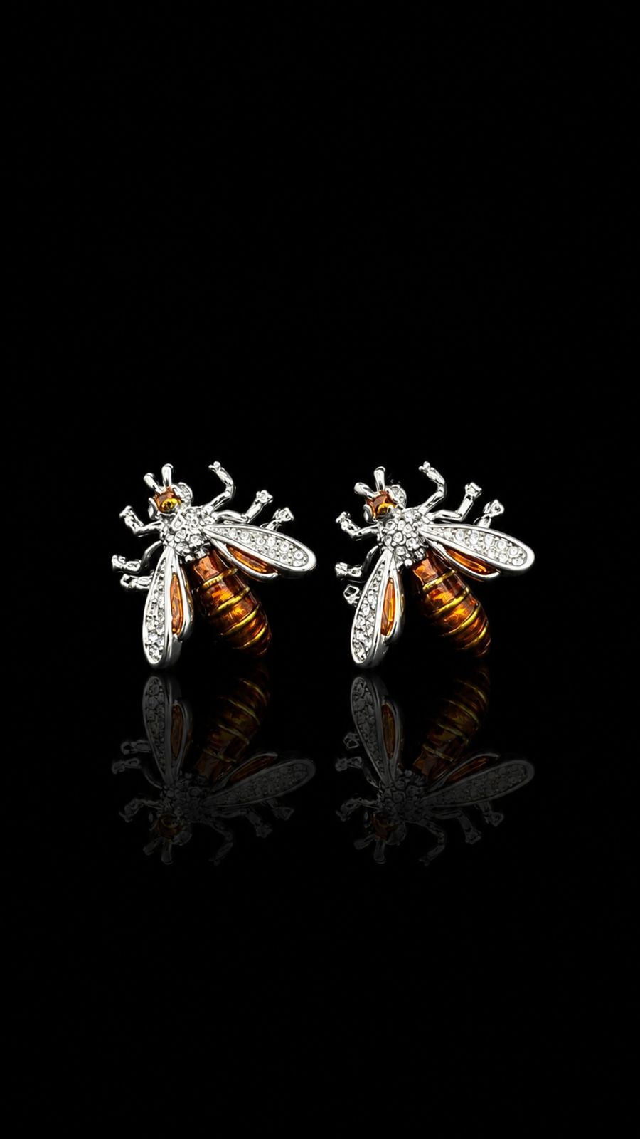Amber Crystal Bee Cufflinks