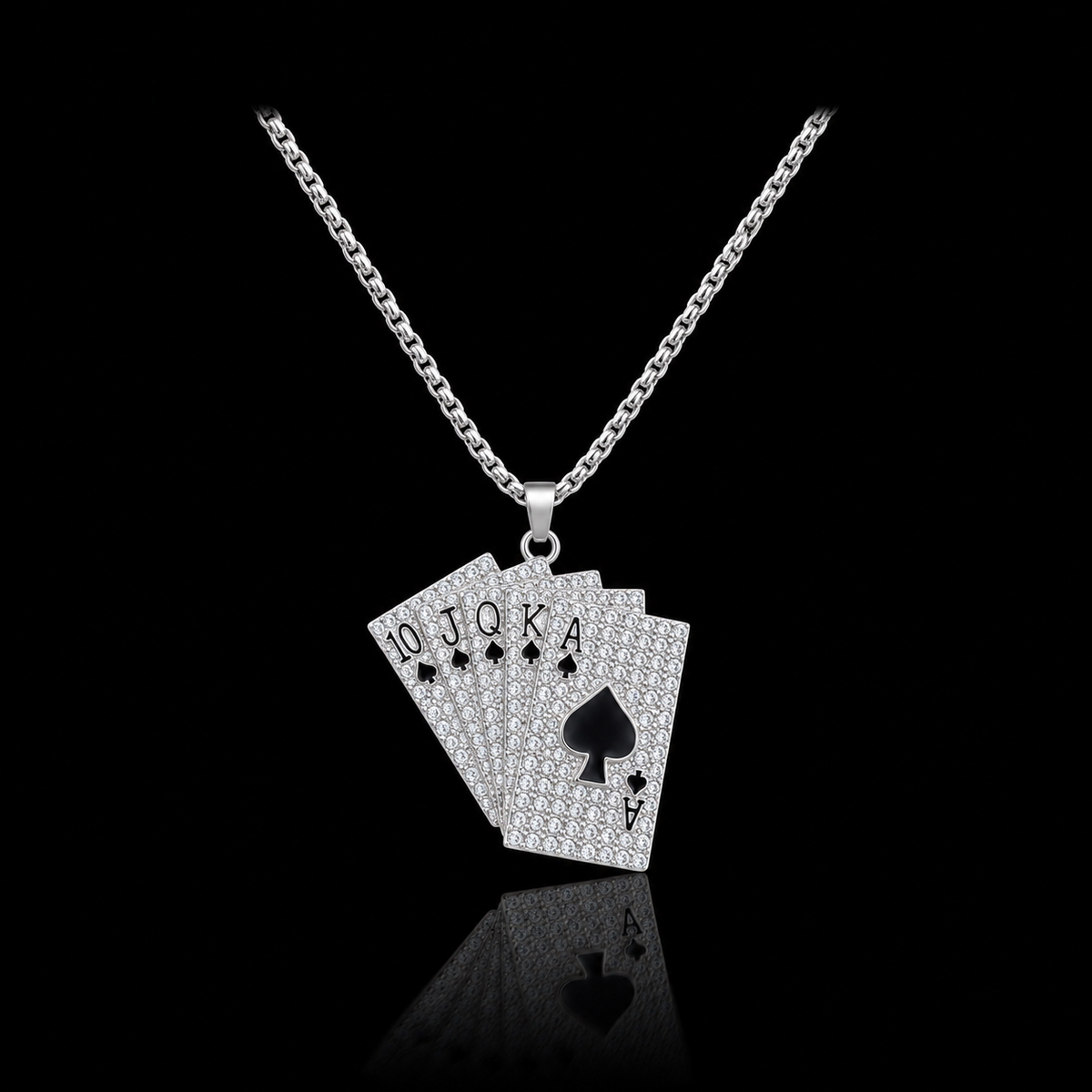 Royal Playing Cards Pendant Chain