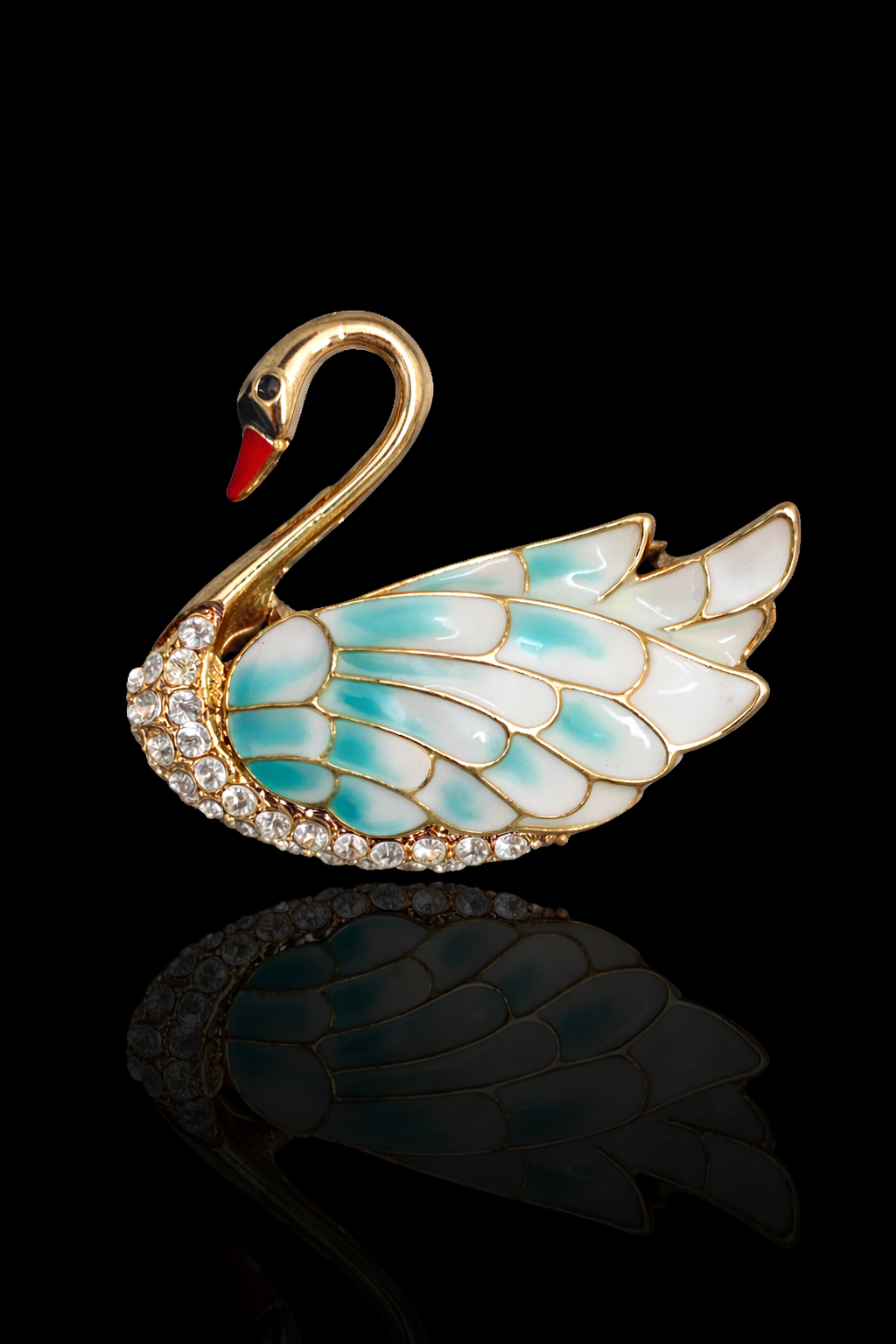 Pastel Swan Brooch