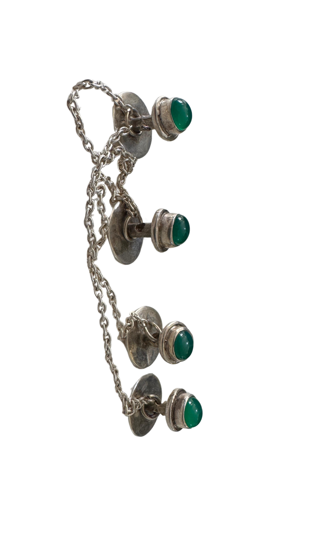 Silver Kurta Stone Buttons