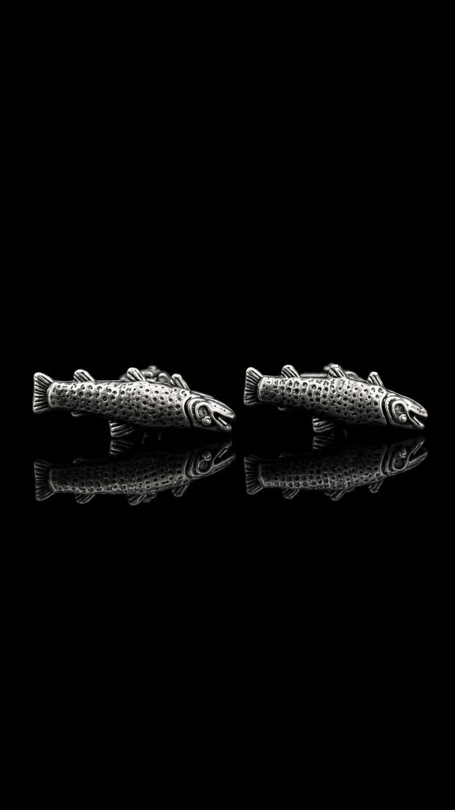 Silver Fish Metal Cufflinks