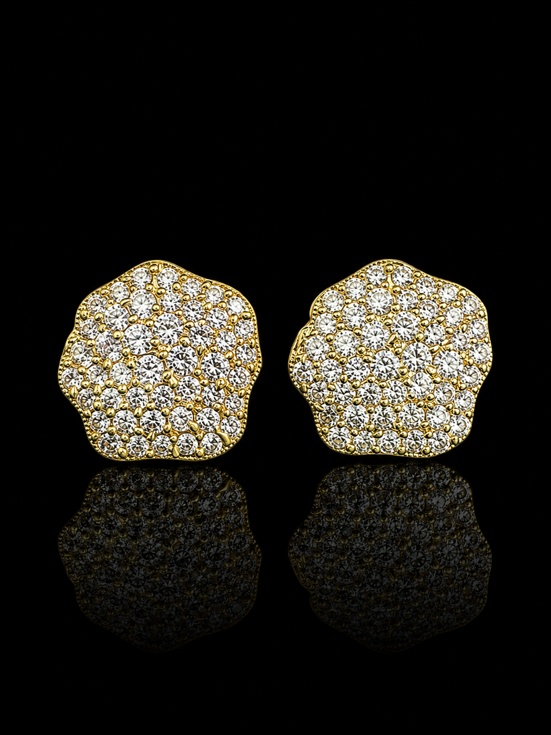 Luxury Diamond Cluster Gold Cufflinks
