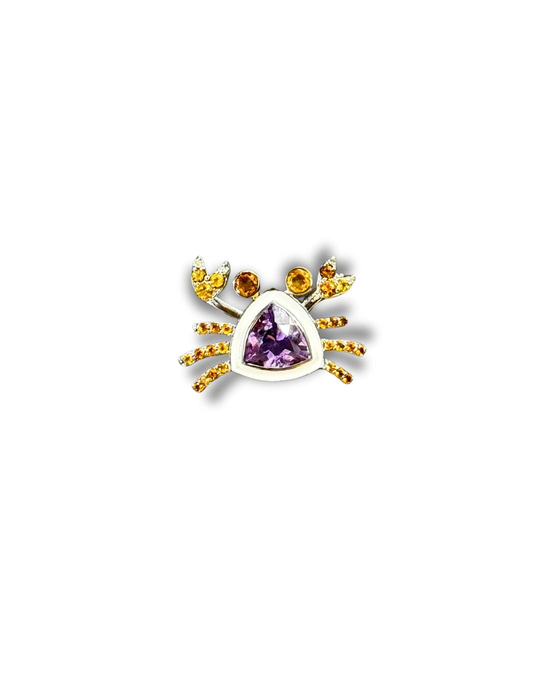 Amethyst Crab Brooch