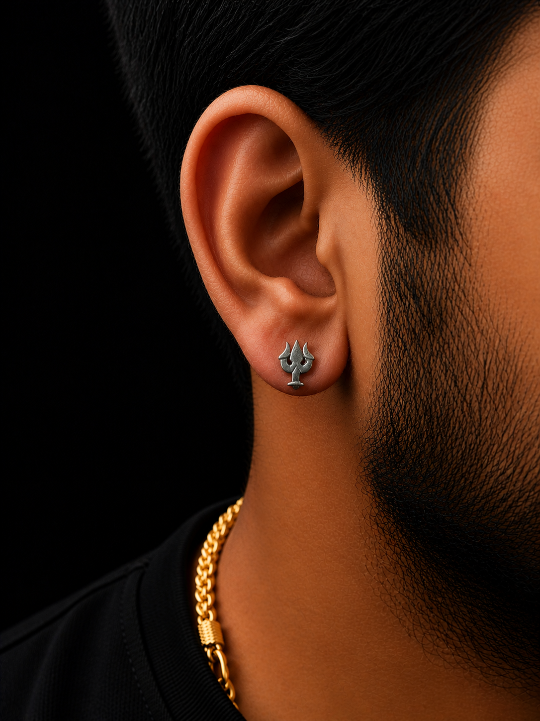 Trishul & Om Divine Stud Earrings