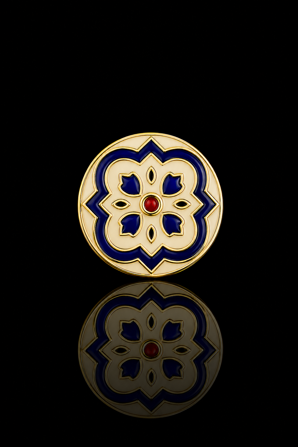 Royal Floral Round Brooch Pin