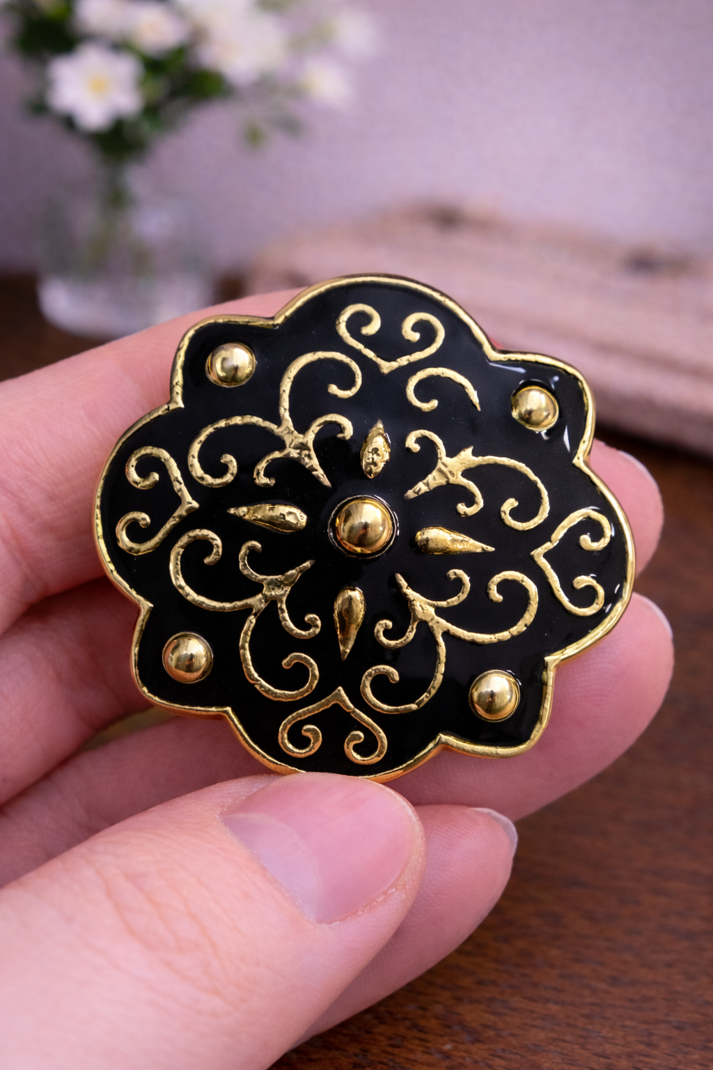 Noor Floral Bandhgala Button