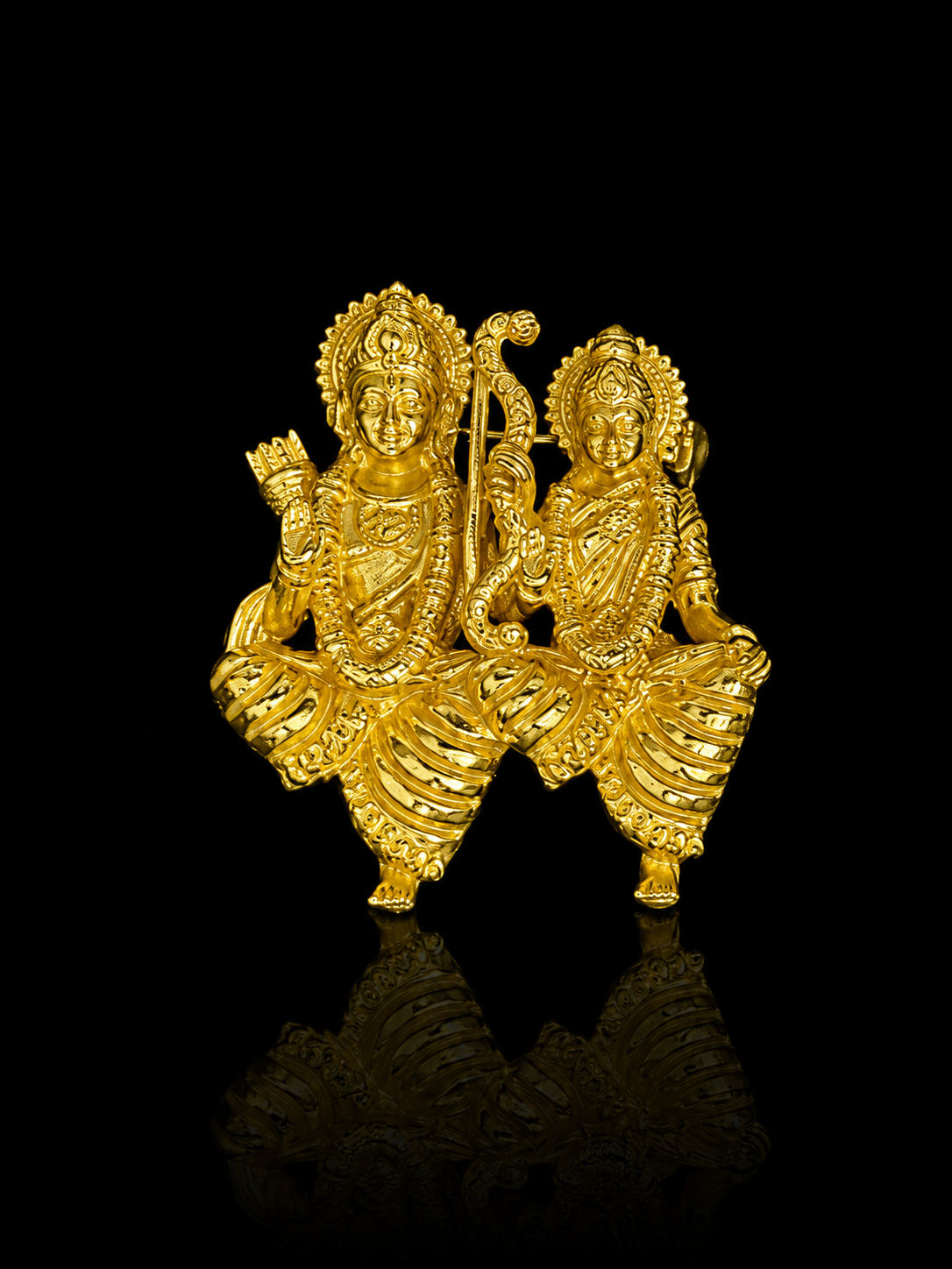 Shri Ram & Sita Divine Brass Brooch