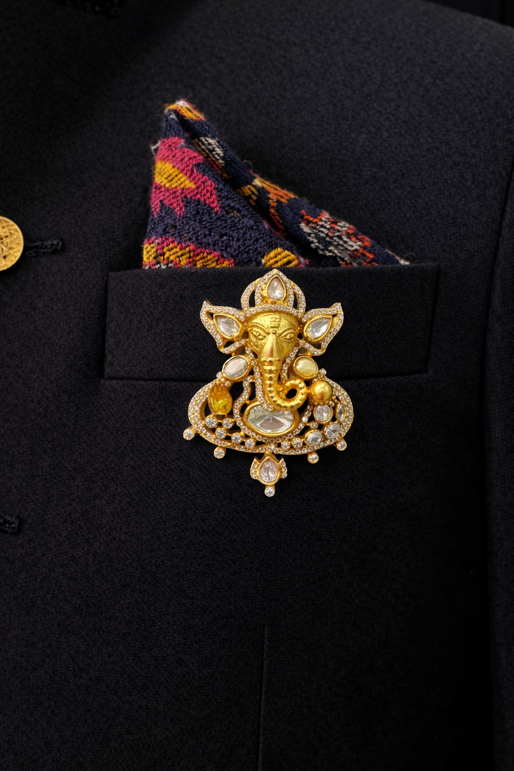 Shri Ganesh Aashirvaad Brooch