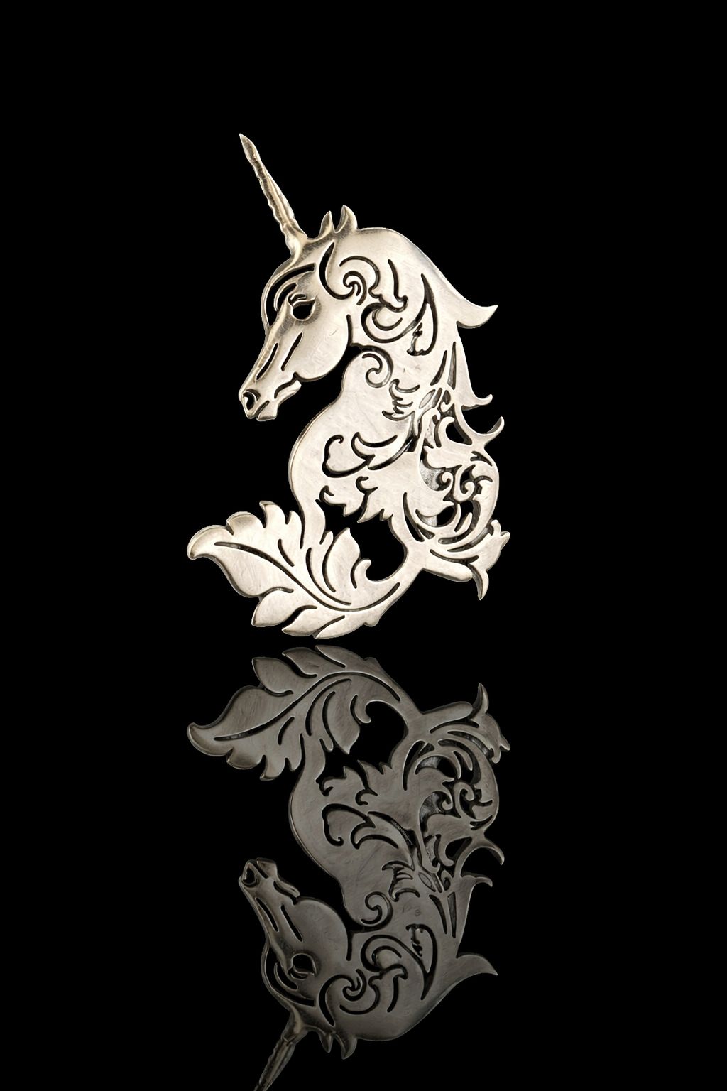 Mystic Unicorn Crest Brooch