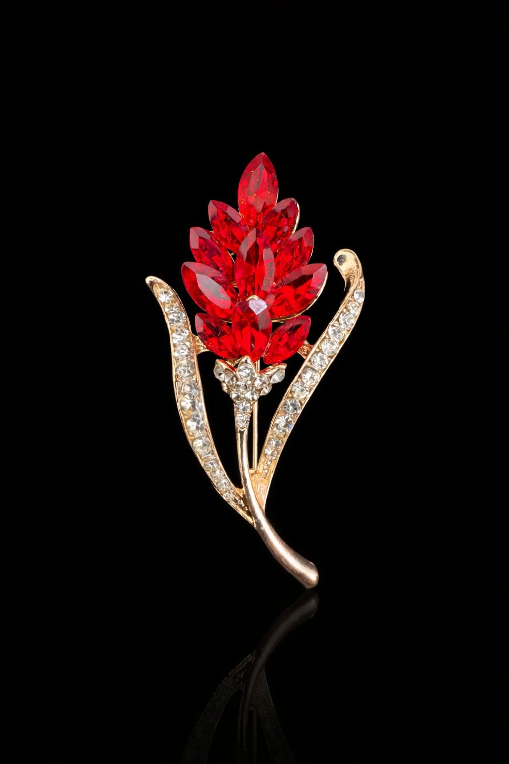 Crimson Bloom Brooch