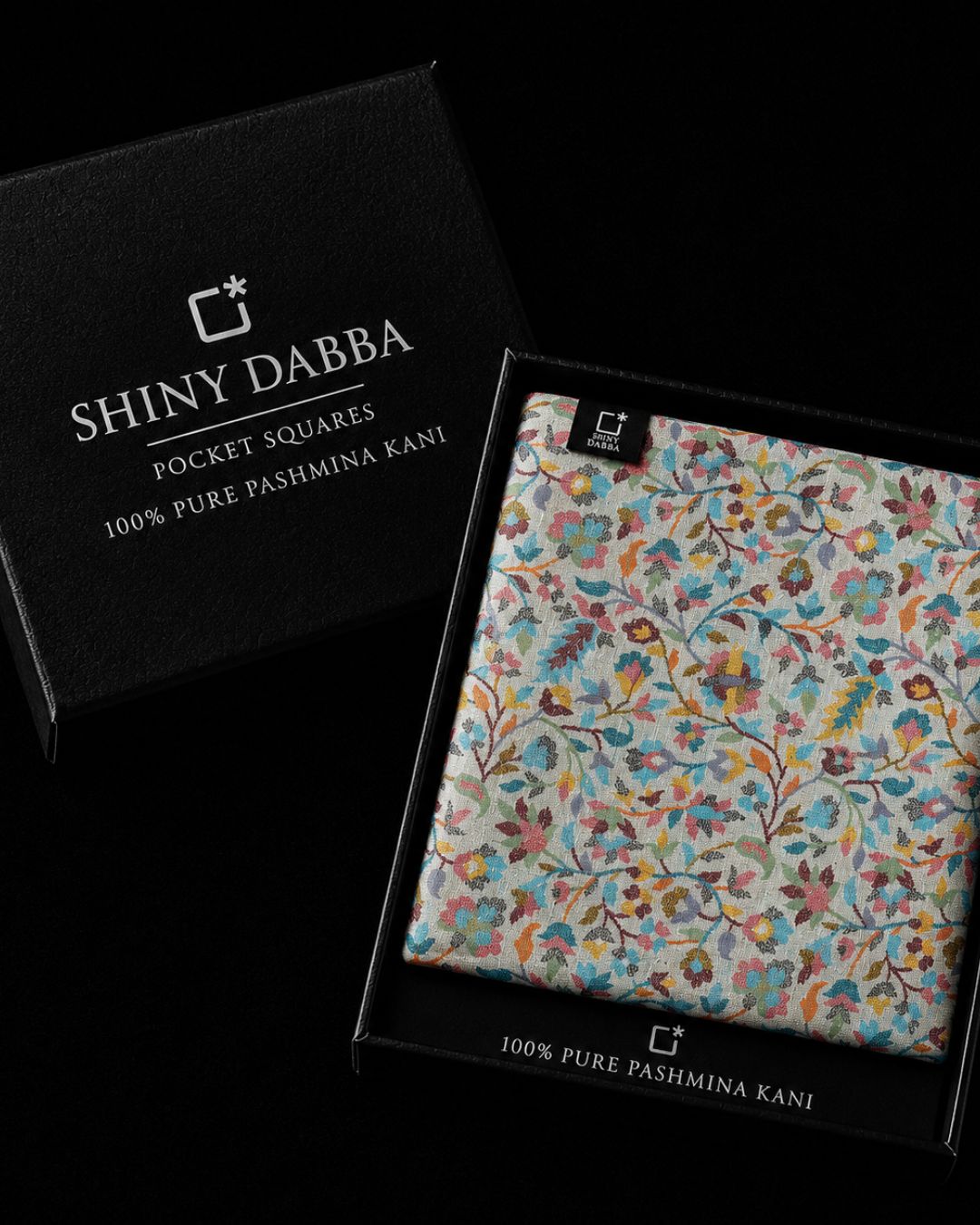 Blossom Ivory Pashmina Kani Pocket Square