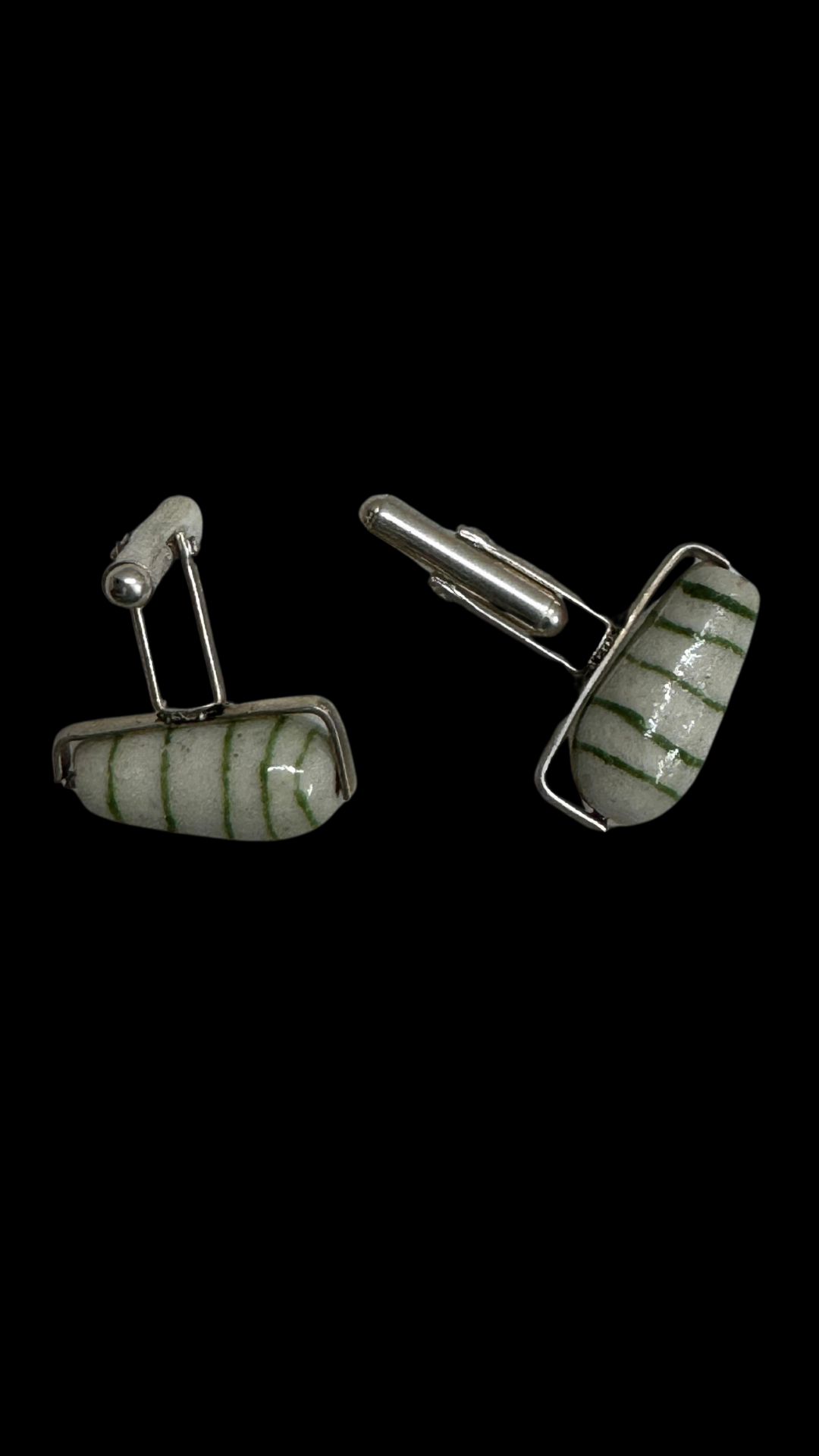 Blue Pottery Teardrop Cufflinks