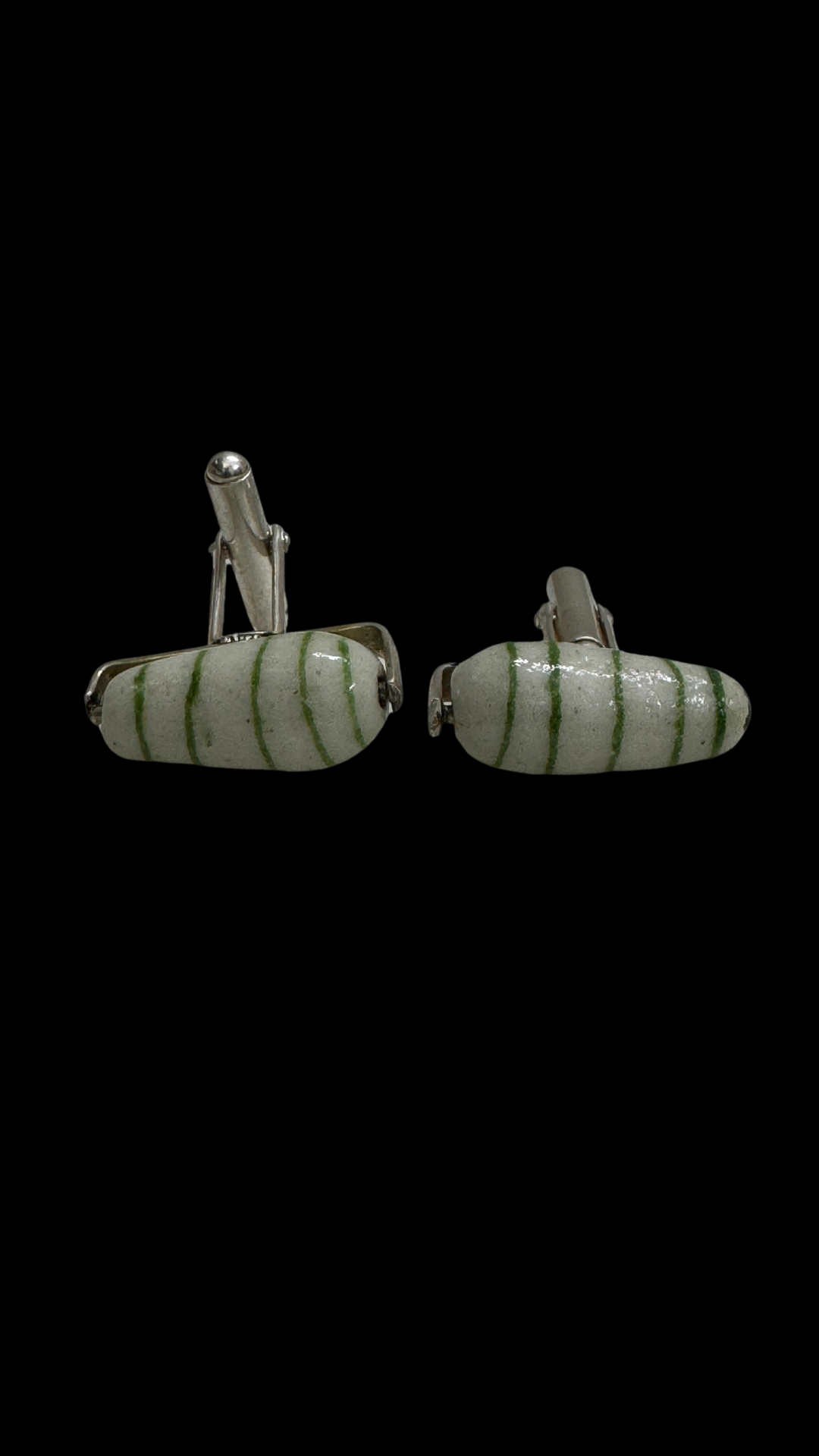 Blue Pottery Teardrop Cufflinks