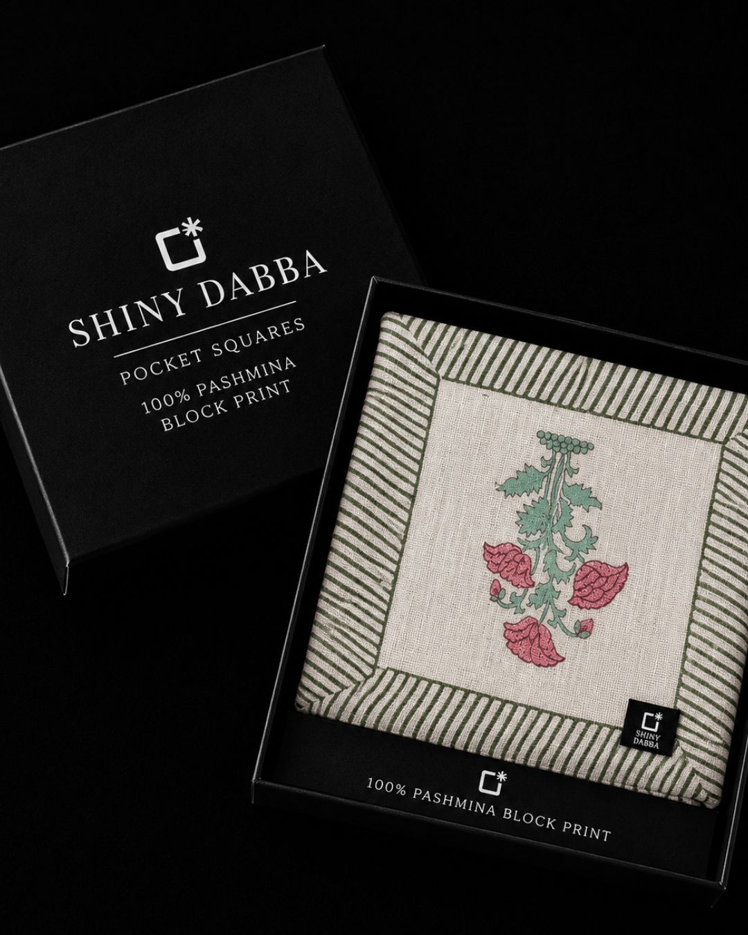 Blush Heritage Pashmina Block Print Pocket Square