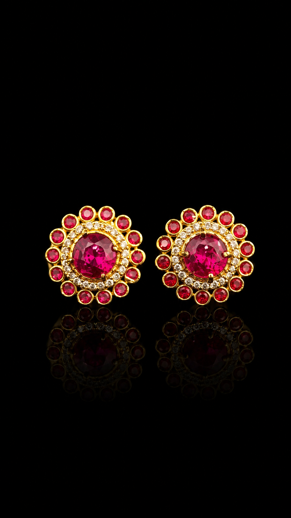Royal Ruby Halo Cufflinks