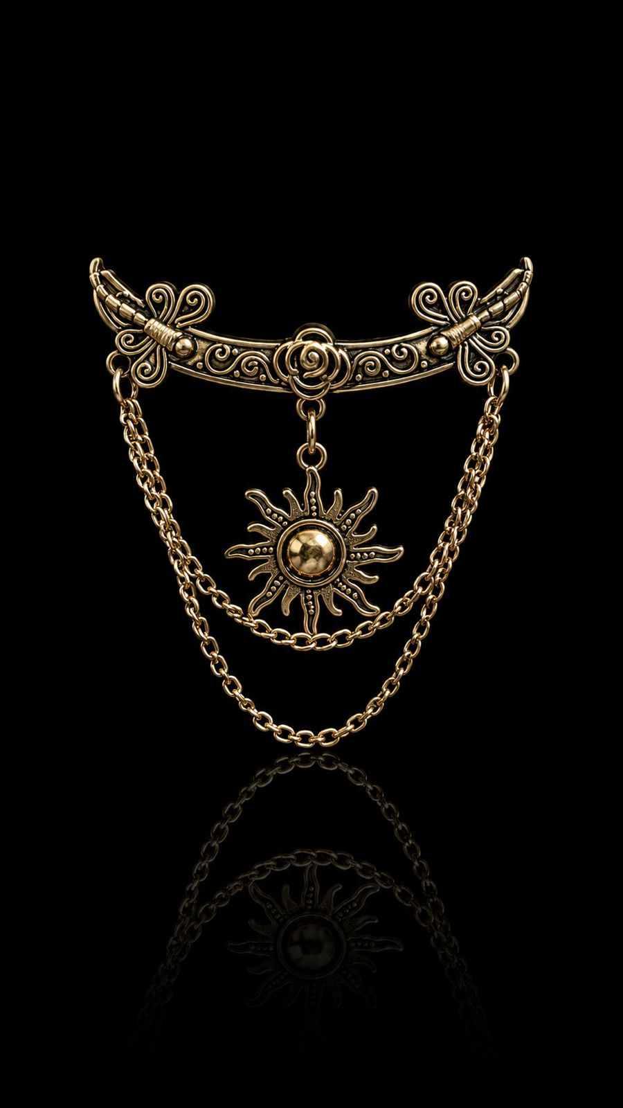 Celestial Sun Chain Brooch