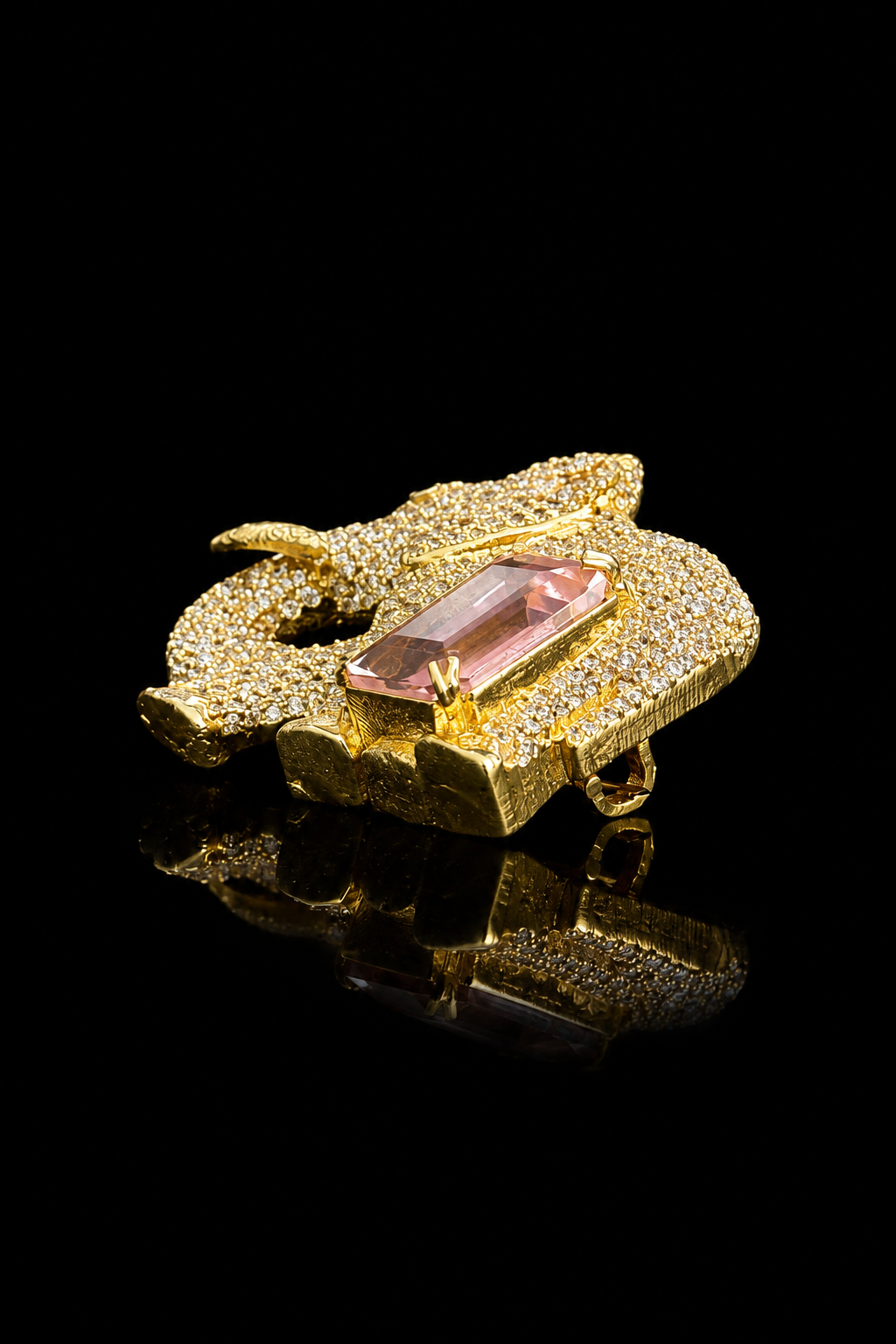 Royal Blush Elephant Brooch