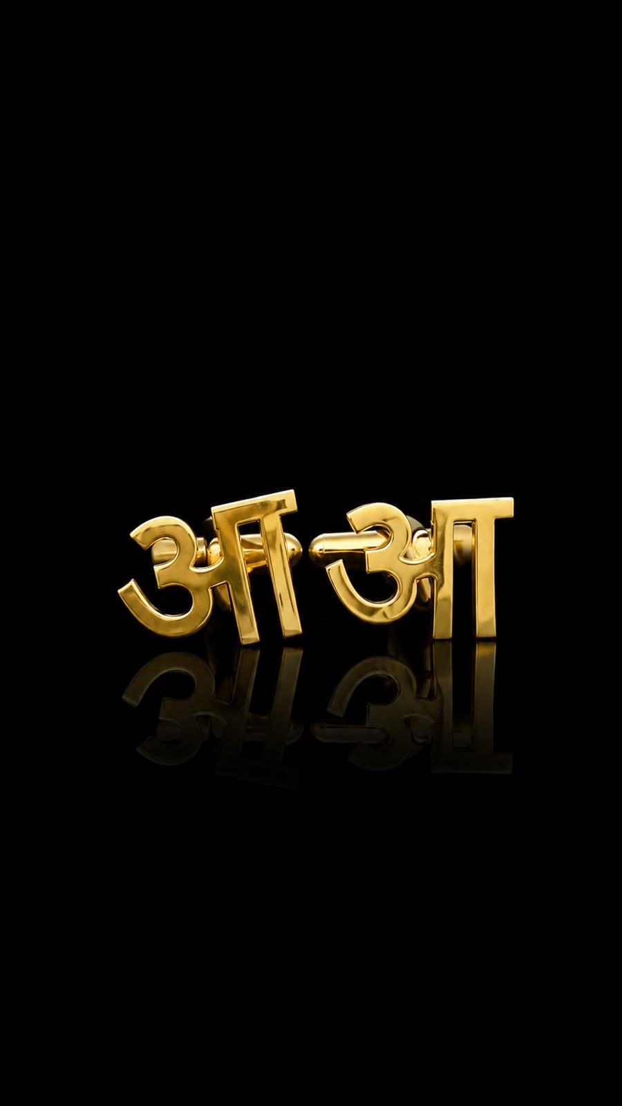 Rajputana Initial "आ" Gold Cufflinks