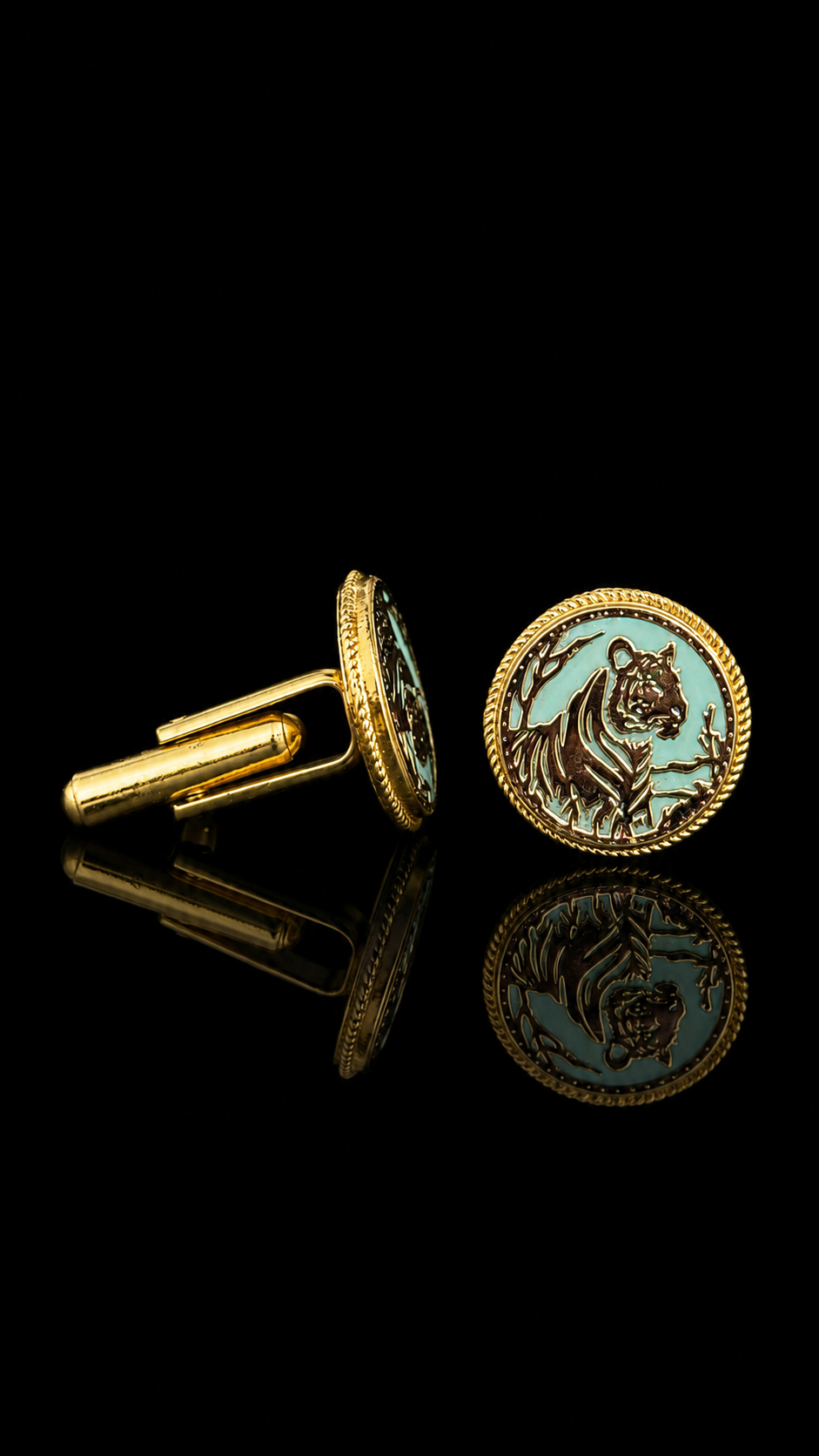 Royal Tiger Thewa Art Cufflinks