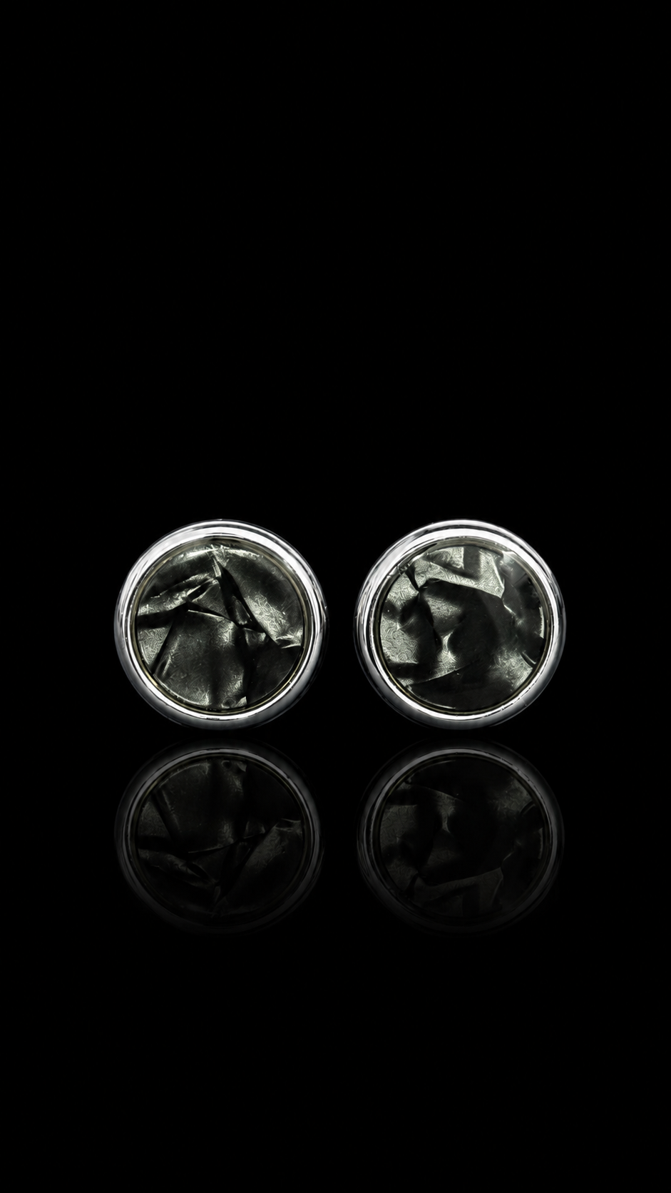 Obsidian Pearl Round Cufflinks