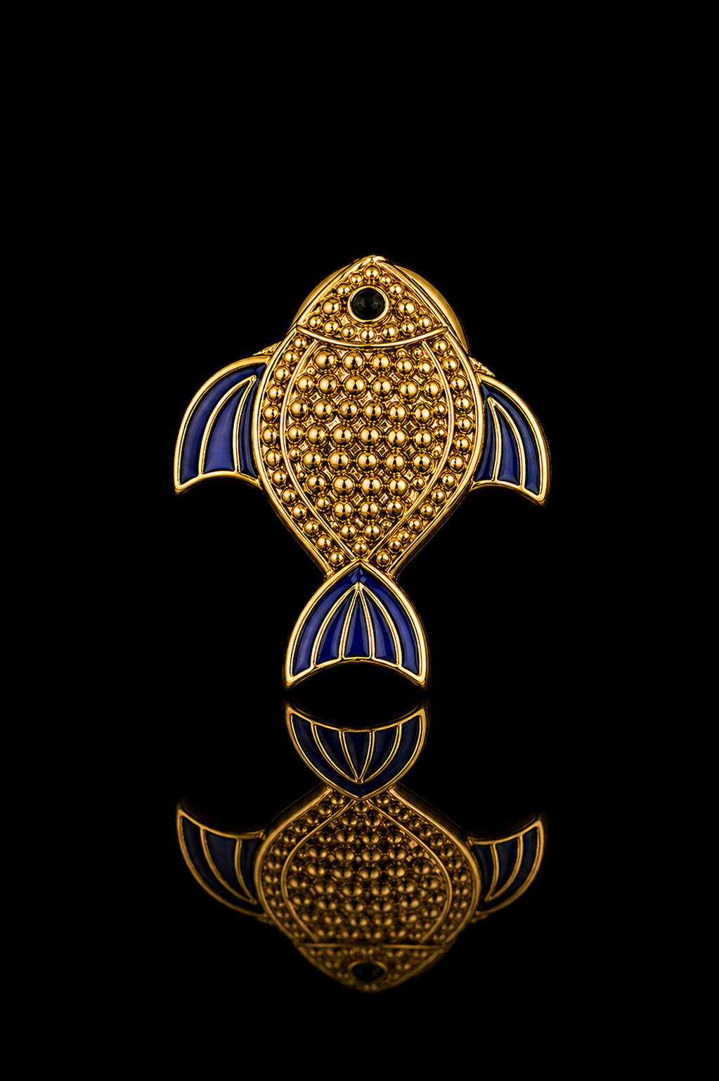 Royal Blue Fish Lapel Pin