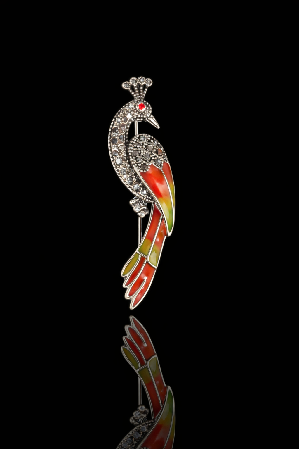 Celestial Plume Peacock Brooch