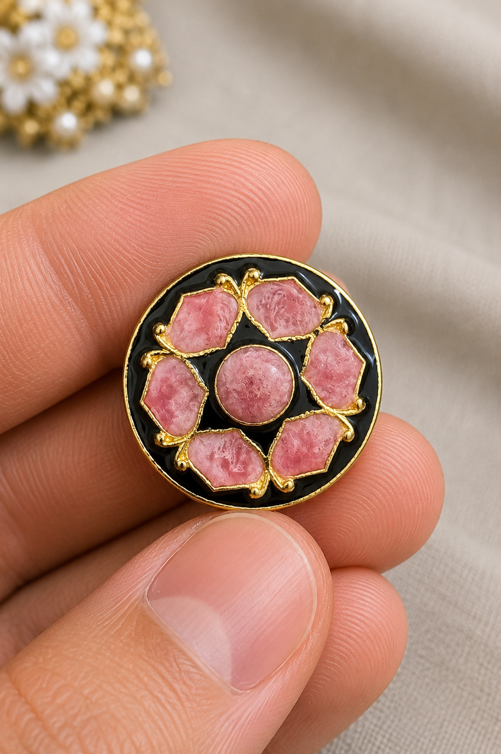 Heritage Lotus Bandhgala Button Set