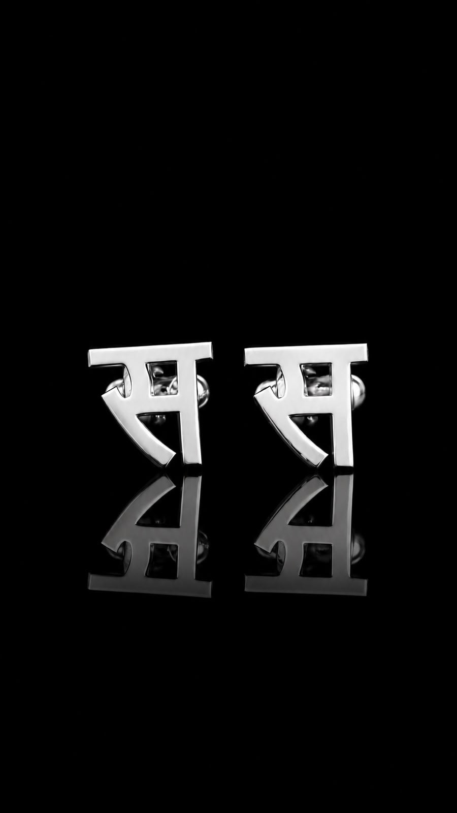Rajputana Initial "स" Silver Cufflinks