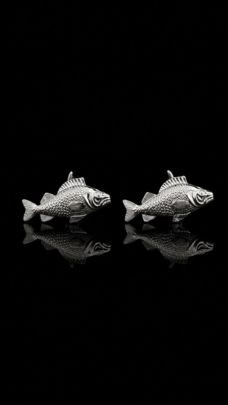 Silver Bass Fish Cufflinks