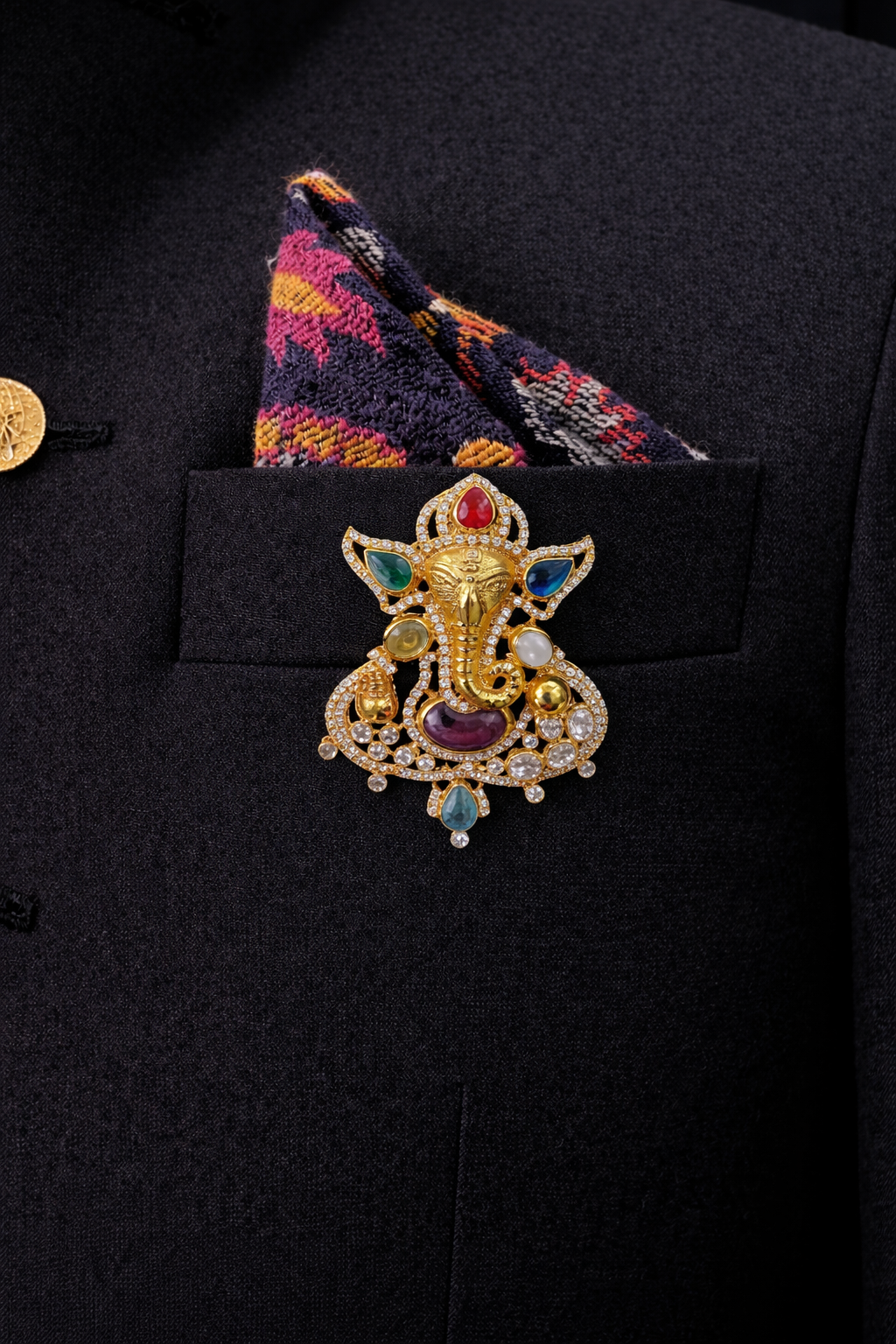 Shri Ganesh Aashirvaad Brooch