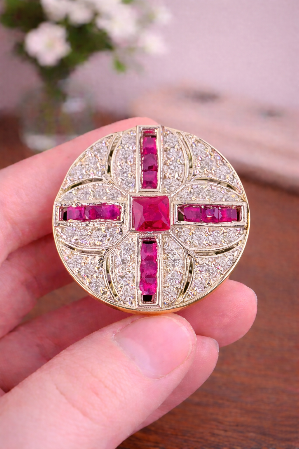 Royal Ruby Cross – Bandhgala Button