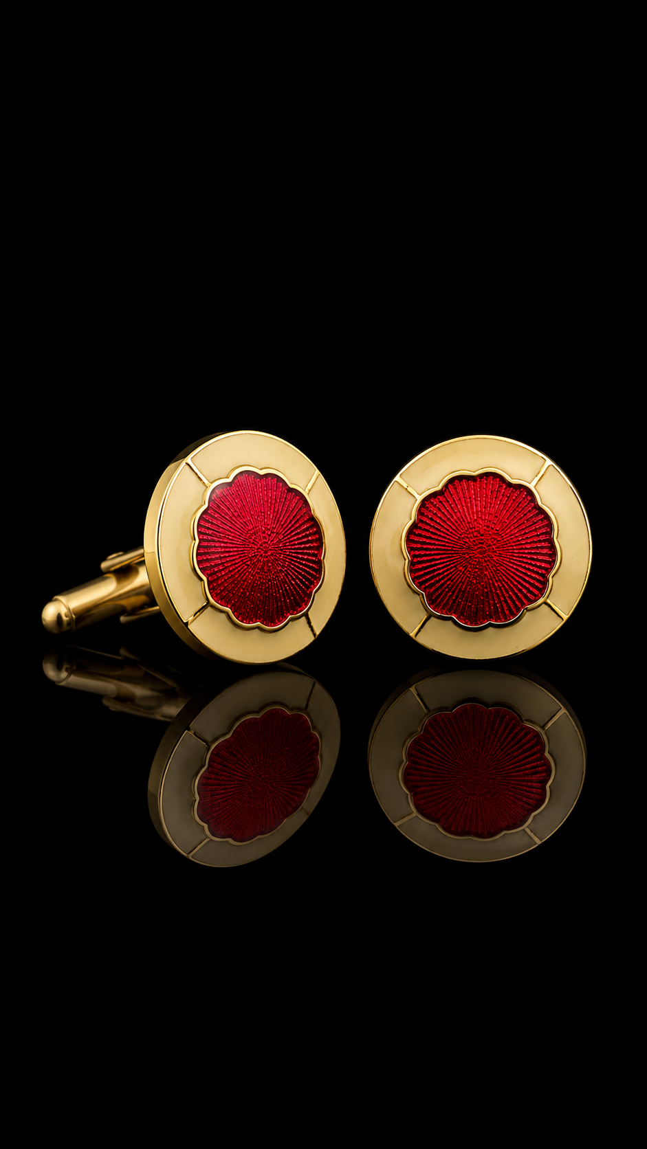 Royal Crimson Floral Cufflinks