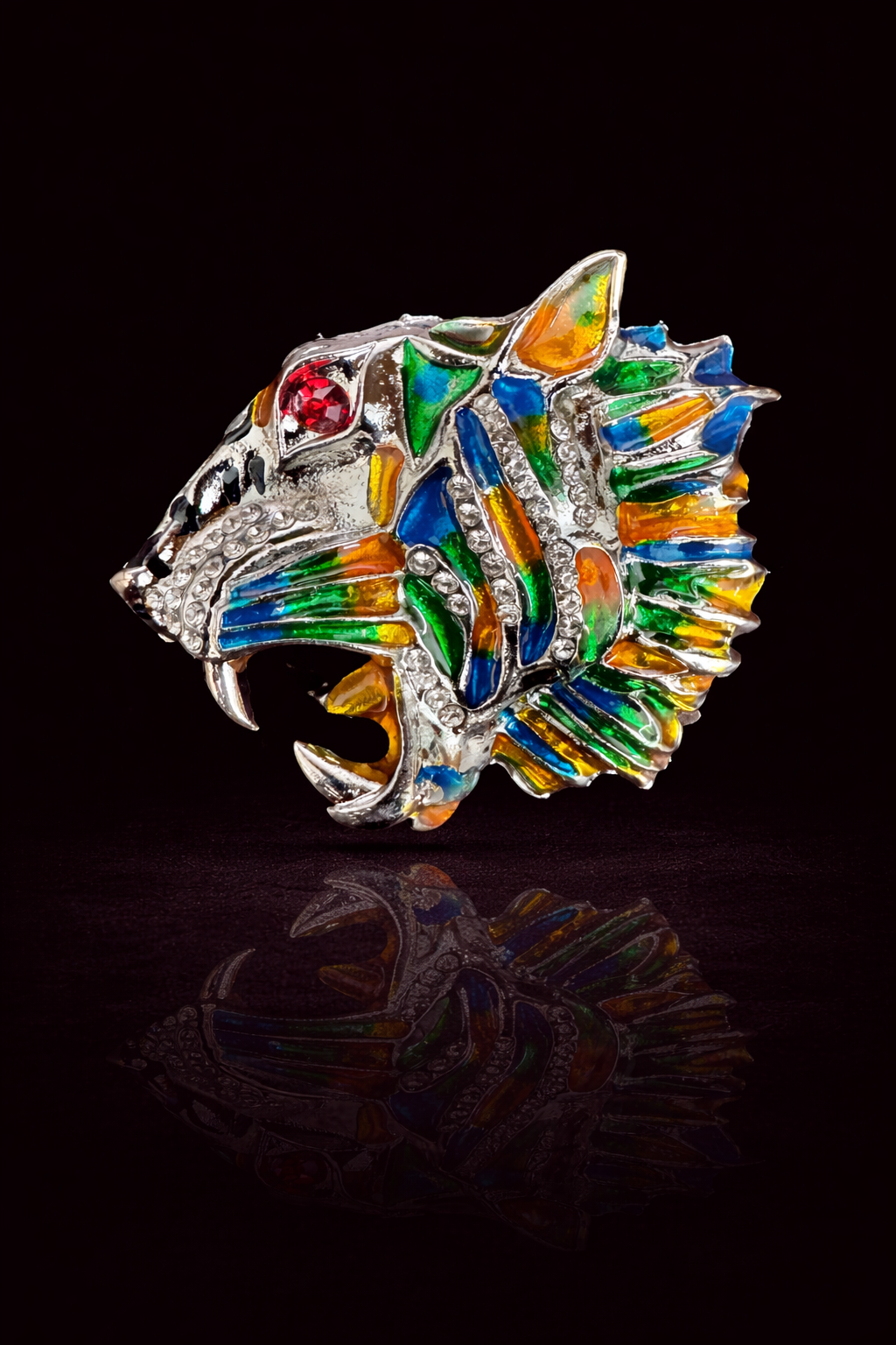 Prism Roar Tiger Brooch