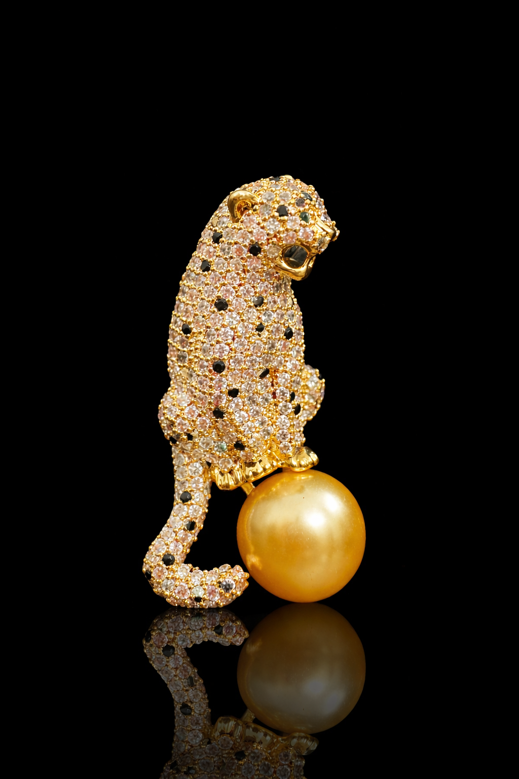 Royal Leopard Pearl Brooch