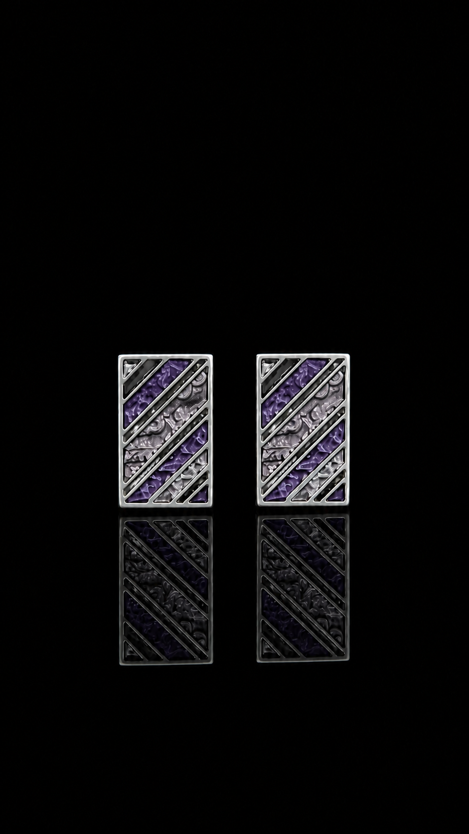 Royal Violet Stripe Cufflinks
