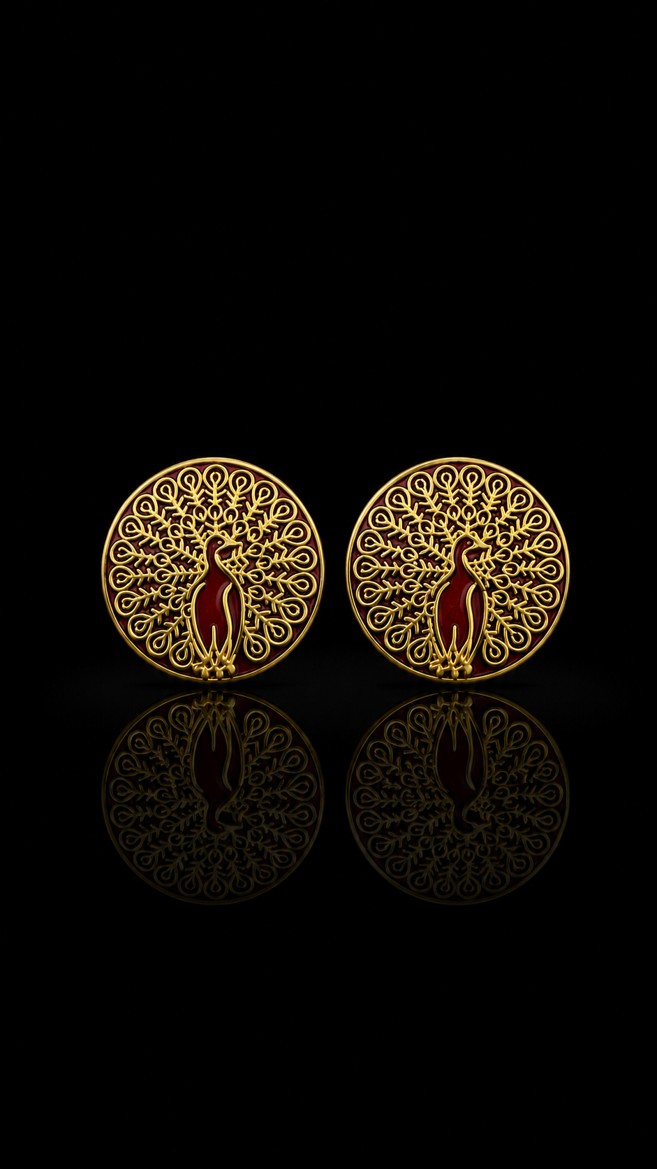 Royal Peacock Gold Cufflinks