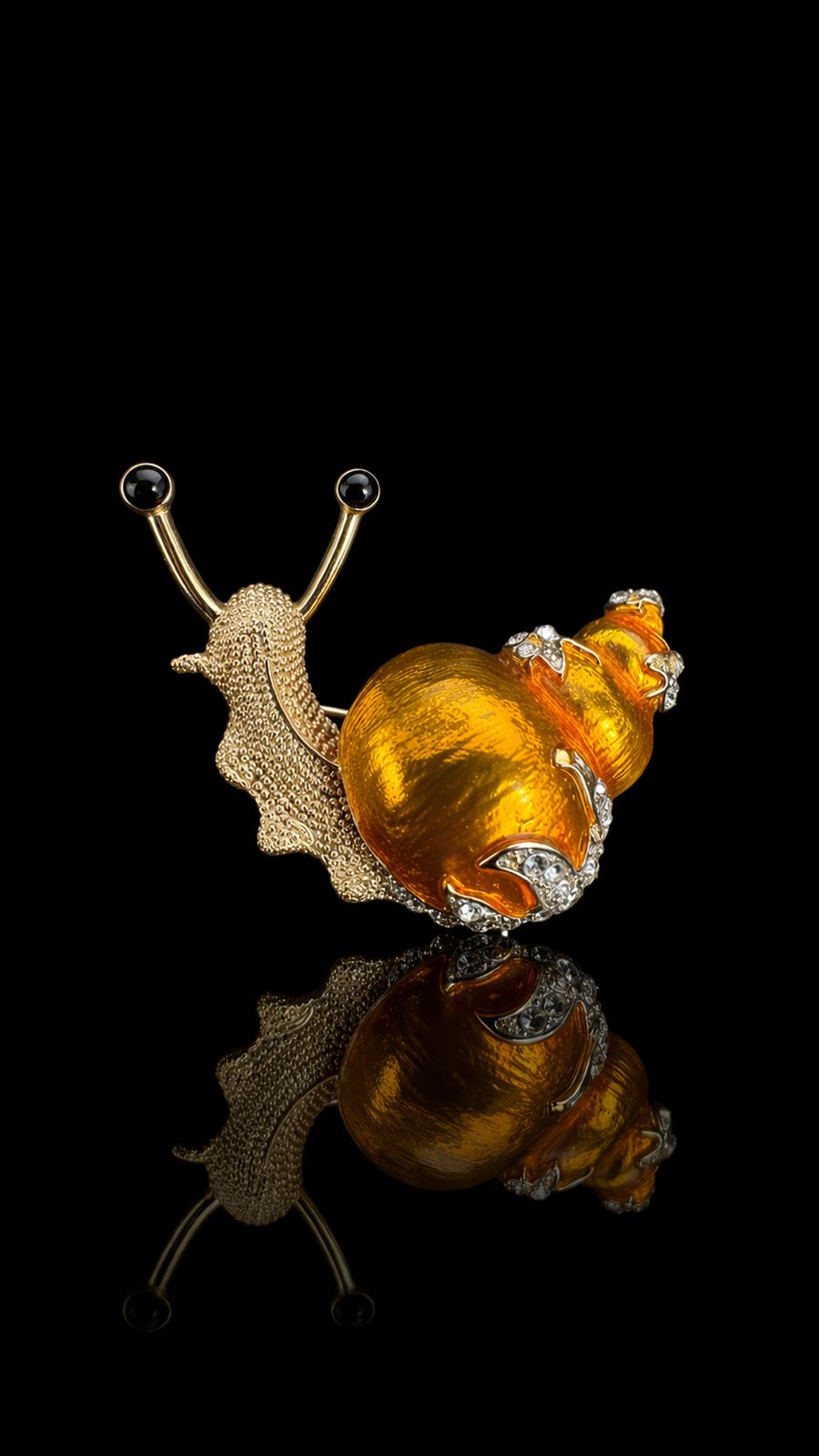 Golden Trail Snail Brooch