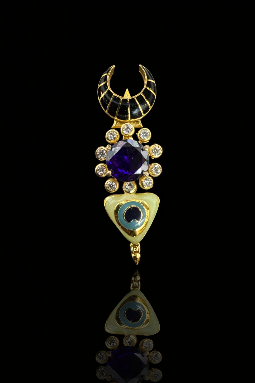 Celestial Crescent Brooch