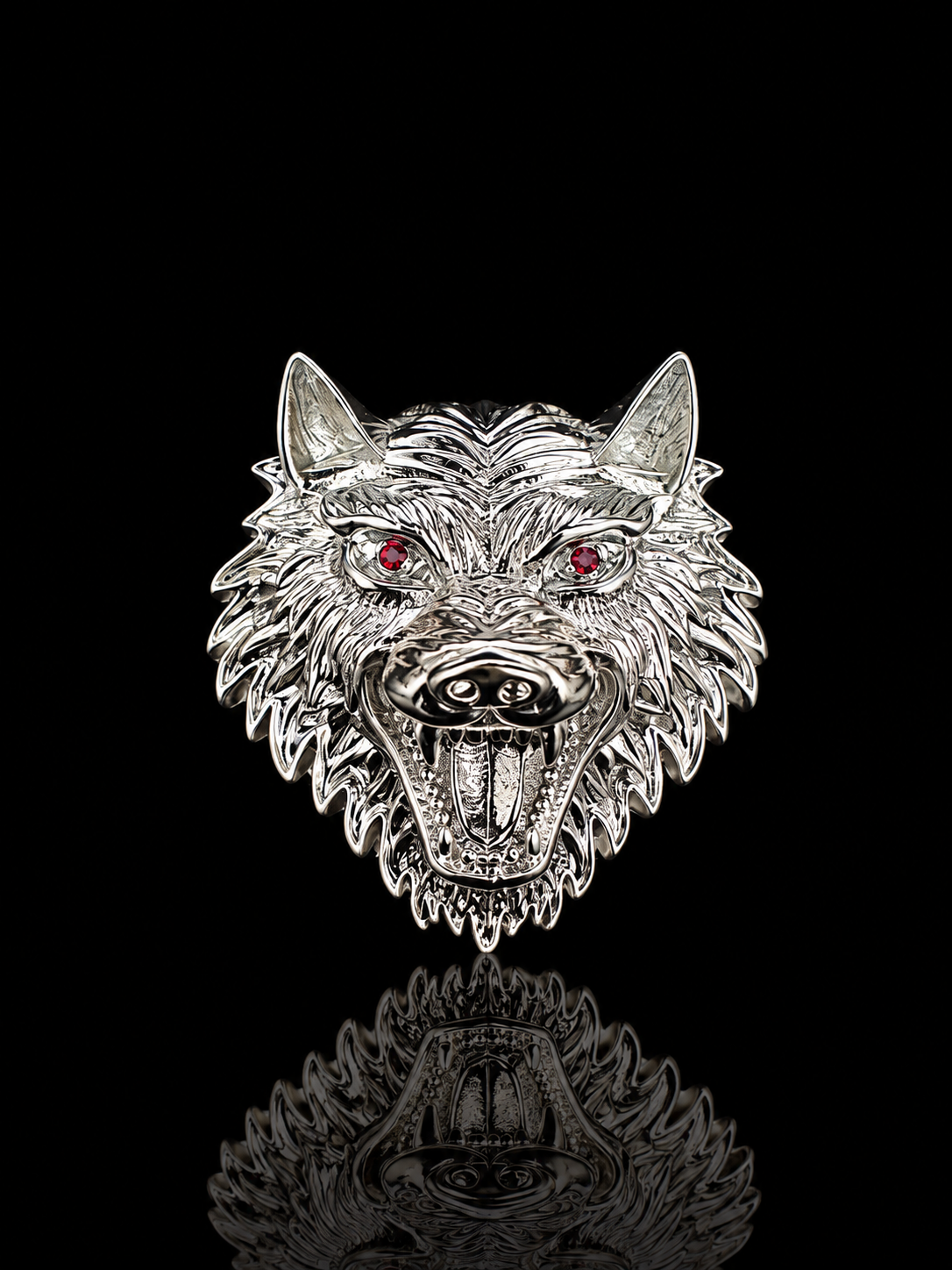 Royal Wolf Head Brooch