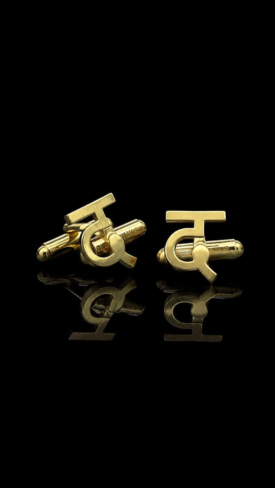 Rajputana Initial "द" Gold Cufflinks