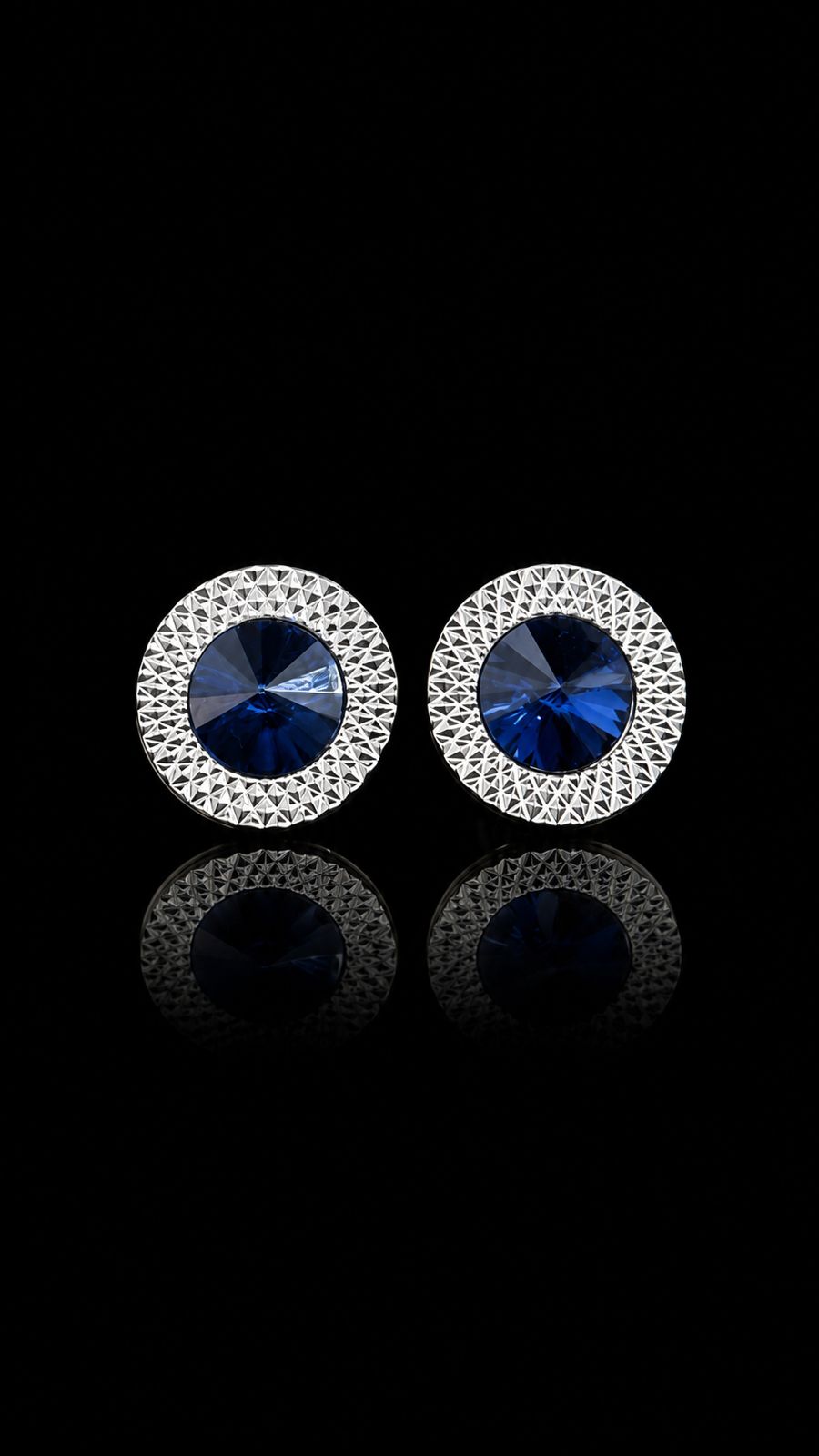 Royal Sapphire Halo Cufflinks