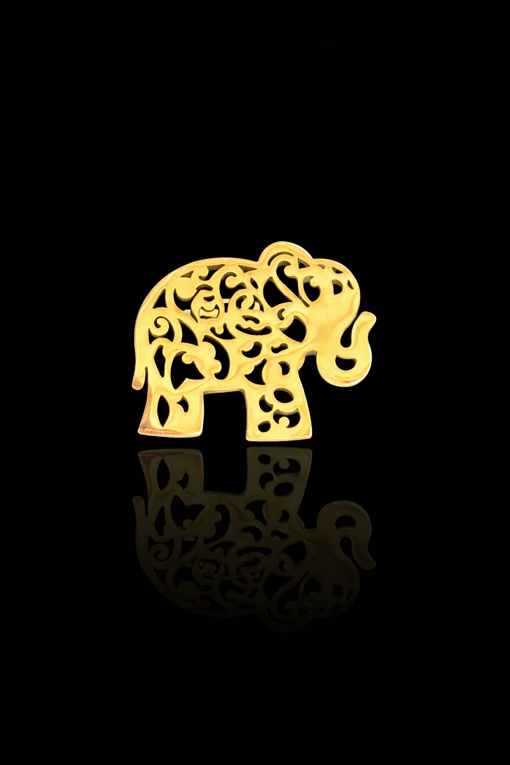 Ornate Filigree Elephant Brooch