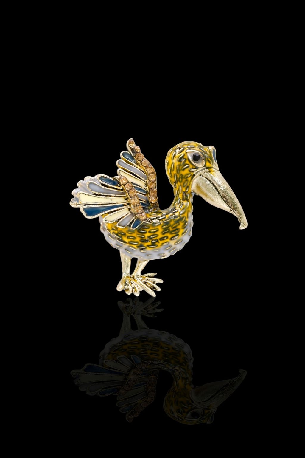 Golden Beak Bird Brooch