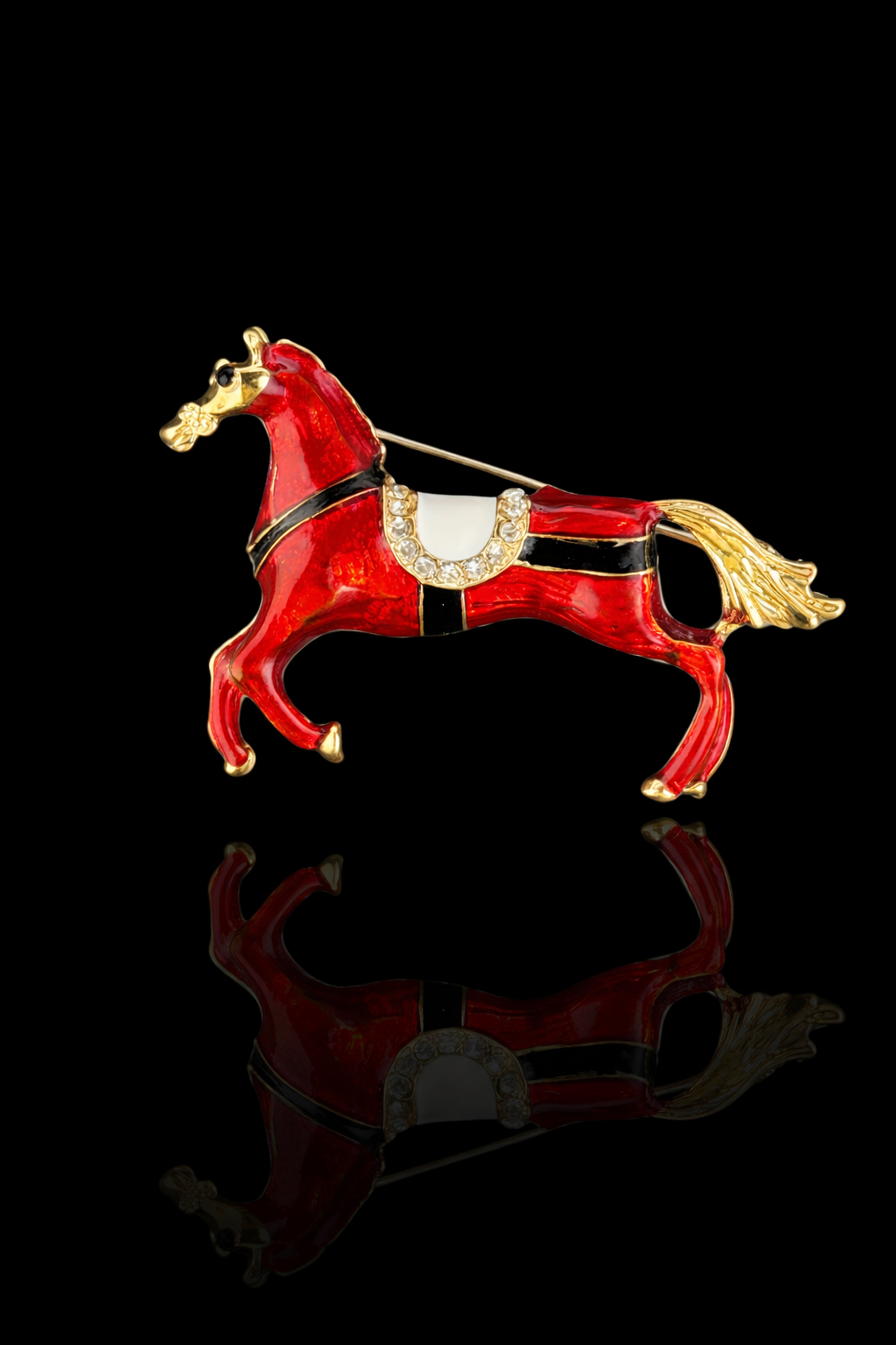 Crimson Stallion Brooch