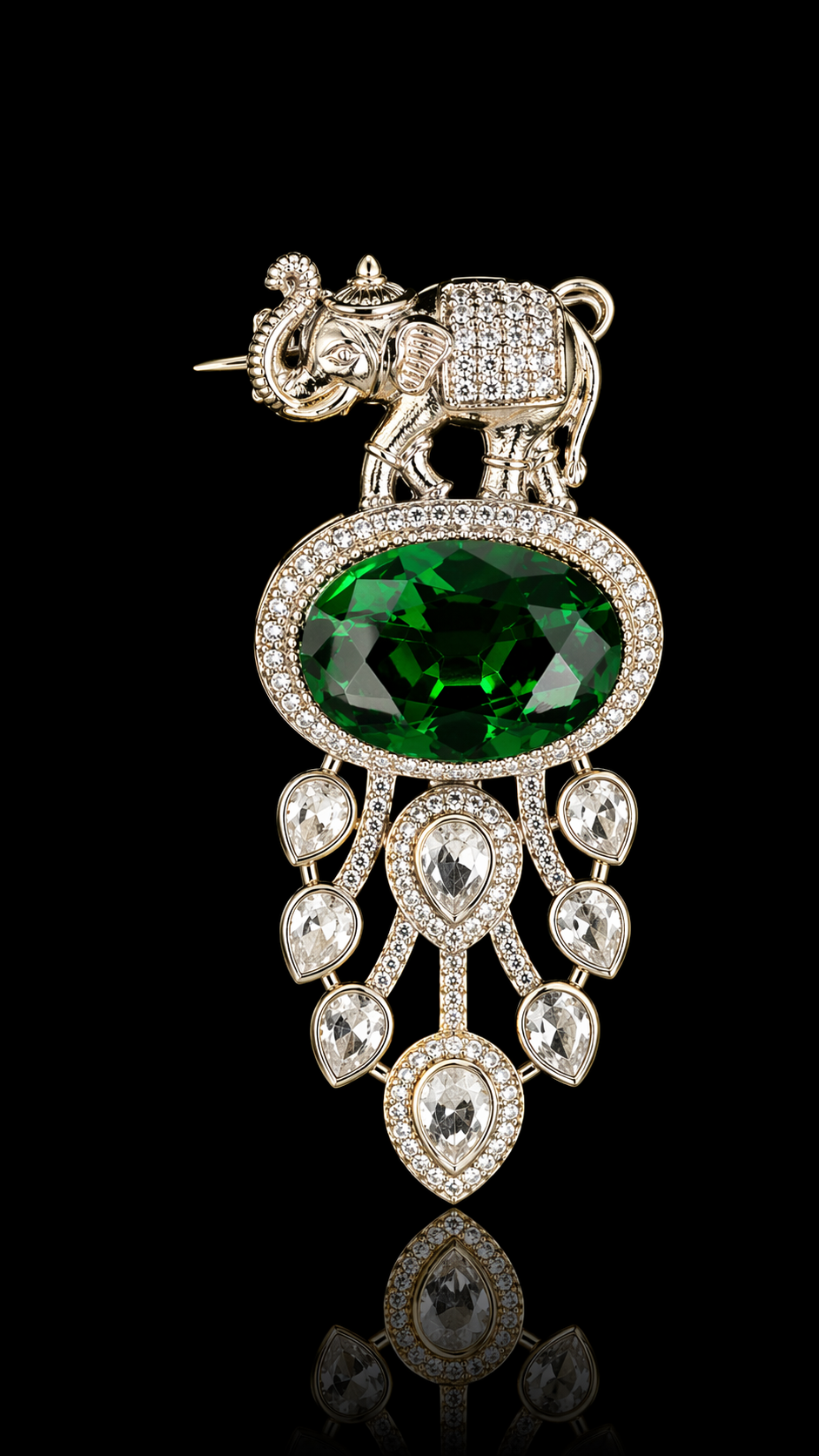 Royal Gajratna Statement Brooch