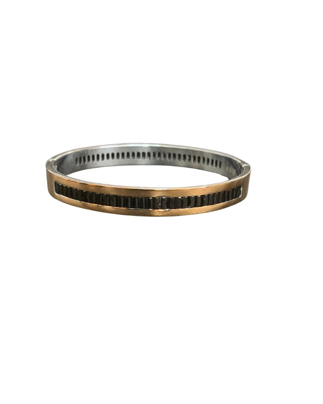 Obsidian Groove Cuff Bracelet