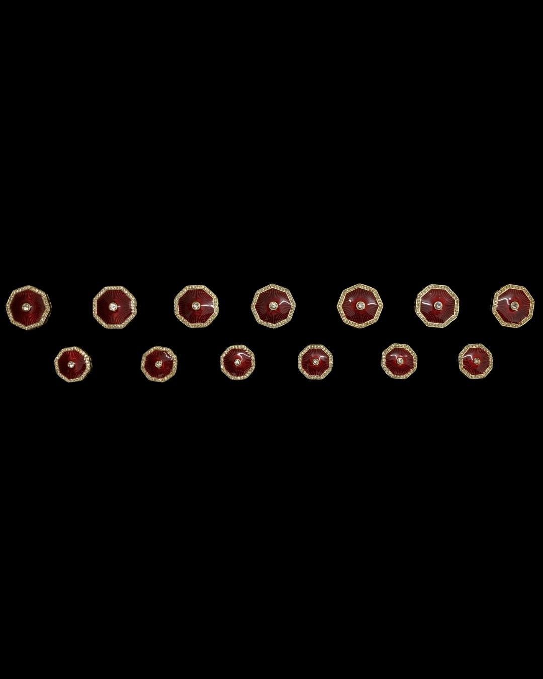 Regal Crimson Octagon Bandhgala Button