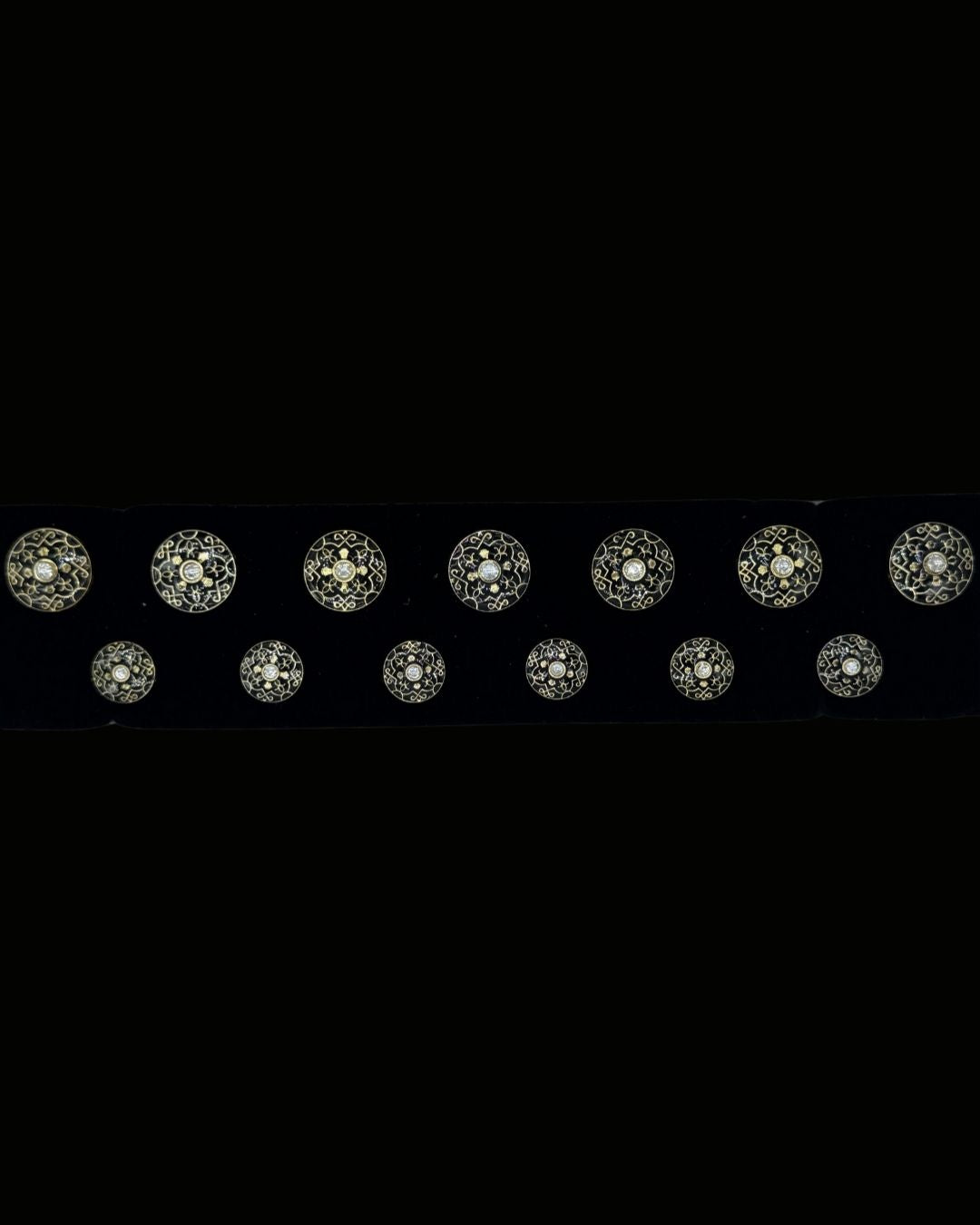 Noir Vine Crystal Bandhgala Button